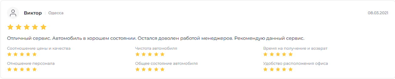 Отзыв Виктора относительно NarsCars